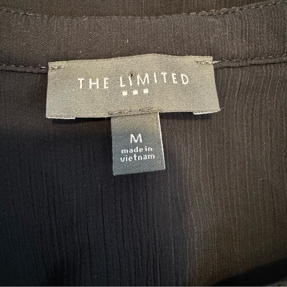 The Limited Women’s Sheer Black Tunic Blouse Long Sleeve Chain Detail Sz M - Picture 8 of 12